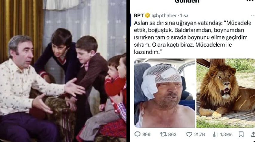 Türk sinemasının unutulmaz sahnelerinden biri olan “aslanla boğuşma” hikâyesi, bu