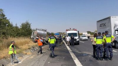 Kaynak: DHA Tekirdağ’ın Çorlu ilçesinde TEM Otoyolu’nda meydana gelen trafik