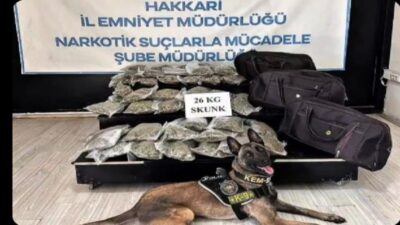 Hakkâri’nin Yüksekova ilçesinde düzenlenen uyuşturucu operasyonunda, ev eşyası yüklü bir