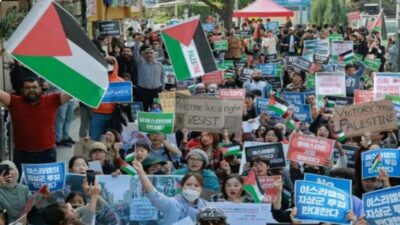 Güney Kore’de Filistin halkına destek amacıyla düzenlenen gösteriler, son aylarda
