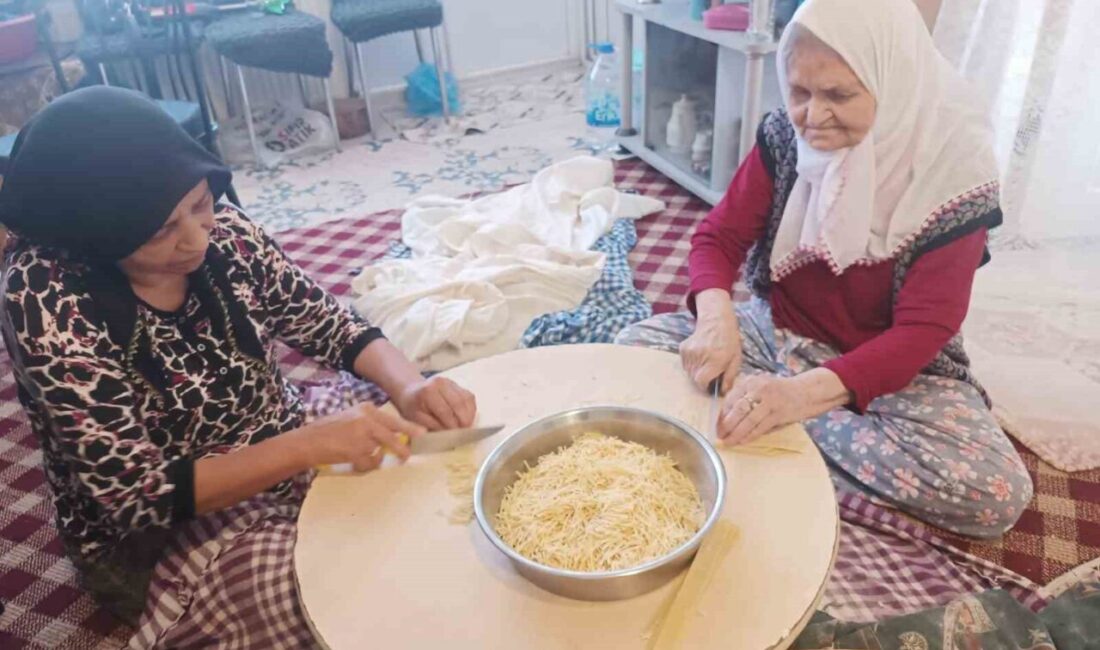 87 yaşındaki Zeynep ninenin kışlık erişte mesaisi Eskişehir’in Kümbet mahallesindeki kadınlar, 87 yaşındaki Zeynep Ünlü önderliğinde kışa