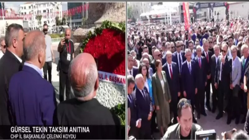 ÖZGÜR ÖZEL TAKSİM’DE ÇELENK BIRAKTI Cumhuriyet Halk Partisi’nin (CHP) 102.