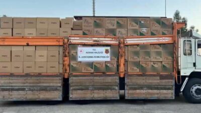 Adana’da bir tırda sahte bandrollü 5 milyon 500 bin makaron