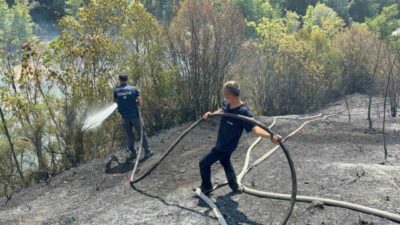 Karabük’ün Safranbolu ilçesinde ahşap evden çıkarak ormanlık alana sıçrayan yangın