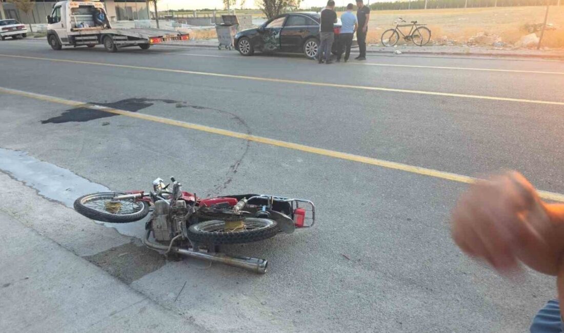 Aksaray’ın Eskil ilçesinde meydana gelen trafik kazasında otomobil ile motosiklet