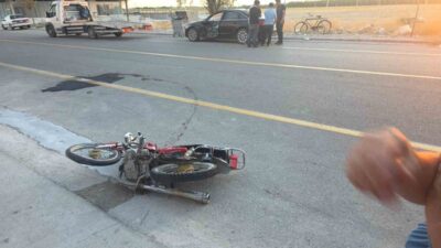 Aksaray’ın Eskil ilçesinde meydana gelen trafik kazasında otomobil ile motosiklet