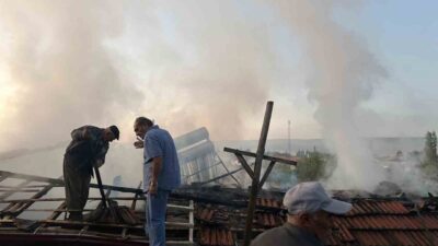 Çorum’un Alaca ilçesinde alevlere teslim olan müstakil ev kullanılmaz hale