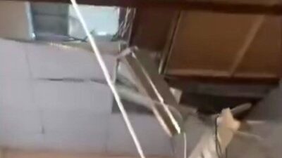 Kahramanmaraş’ta bir marketin asma tavanında kısmen meydana gelen çökme sonucu