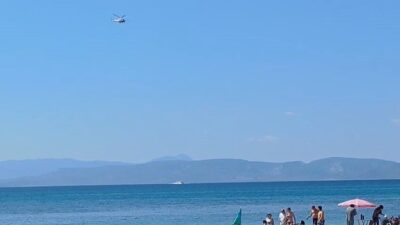 Balıkesir’in Ayvalık ilçesi açıklarında düzensiz göçmenleri taşıyan sürat botunun Sahil