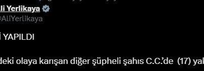 İçişleri Bakanı Ali Yerlikaya, “Gebze’deki olaya karışan diğer şüpheli şahıs