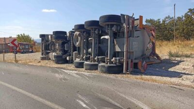 Balıkesir’de amonyum nitrat yüklü tırın devrilmesi sonucu meydana gelen kazada