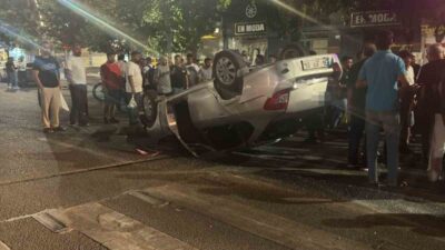 Batman’da gece saatlerinde meydana gelen trafik kazasında takla atan otomobilde