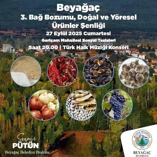 Beyağaç Belediyesi tarafından 27 Eylül Cumartesi günü bölgenin yöresel ürünlerini