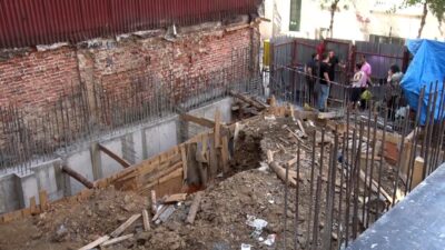 İstanbul Beyoğlu’nda bir inşaat alanında meydana gelen göçük nedeniyle bir