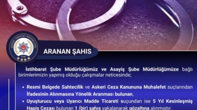 Bingöl’de kesinleşmiş hapis cezası bulunan zanlı polis ekipleri tarafından yakalandı.