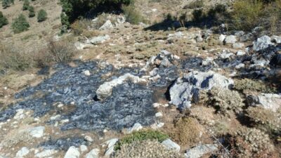 Burdur’un Altınyayla ilçesinde Çırkıcak Dağında bulunan çalılık alanda çıkan yangına