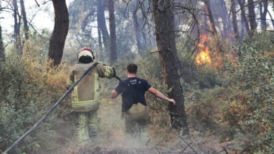 Bursa Büyükşehir Belediyesi ekipleri, Bursa’da televizyon vericilerinin bulunduğu Gündoğdu Mahallesi’nde
