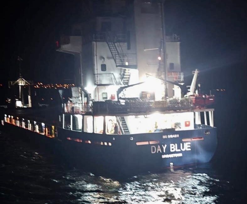 Çanakkale Boğazı’ndan geçen 90 metre boyundaki ’DAY BLUE’ isimli genel