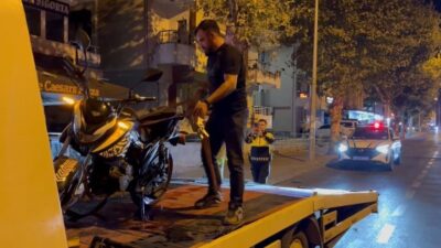 Tekirdağ Çorlu’da abart egzoz takılı motosikletle seyir halindeyken Yunus Polis