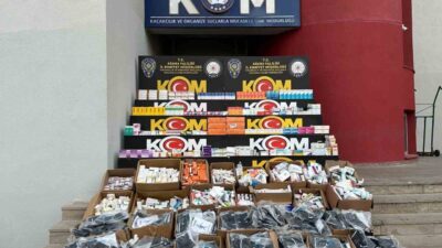 Adana’da polis depoya çevrilmiş 4 eve yaptığı baskında, 31 bin