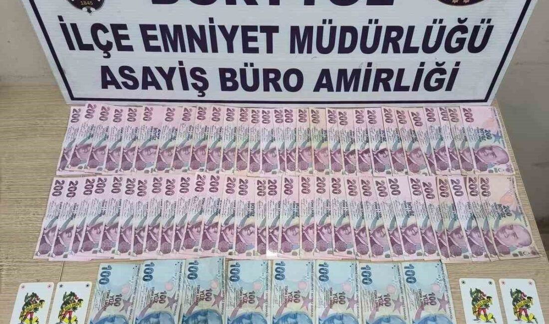 Hatay’ın Dörtyol ilçesinde kumar oynayan 4 şahsa 36 bin 988