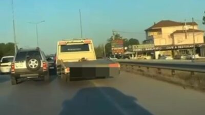 Samsun’da düğün konvoyunda tehlike saçarak trafiği tehlikeye düşüren araç kurtarma