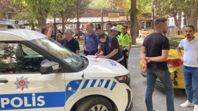 Eskişehir’de bir şahsın taksi durağına otomobilini park etmesi sebebiyle çıktığı