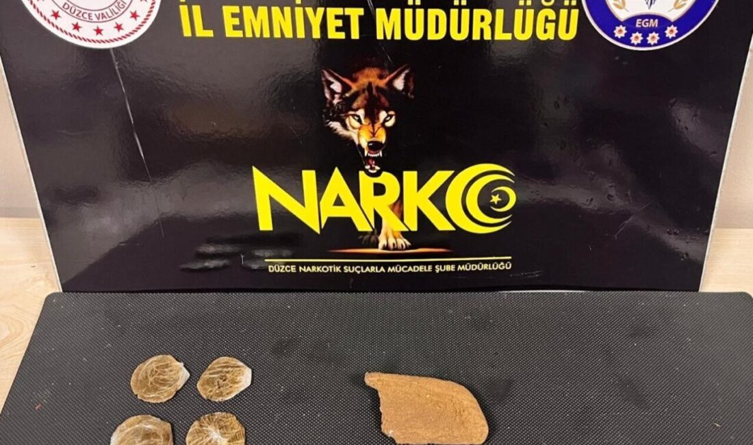 Düzce Cumhuriyet Başsavcılığı koordinesinde Narkotik Suçlarla Mücadele Şube Müdürlüğü ekiplerince