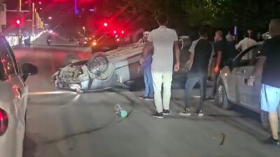 Elazığ’da kontrolden çıkan otomobilin takla attığı kazada 1 kişi yaralandı.