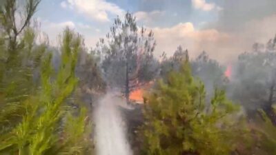 Elazığ’ın Kovancılar ilçesinde ormanlık alanda çıkan yangın, itfaiye ekiplerince kontrol