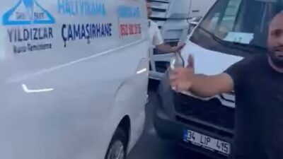 İstanbul’un Beylikdüzü ilçesinde bir sürücü, emniyet şeridini kullanarak öne geçmek