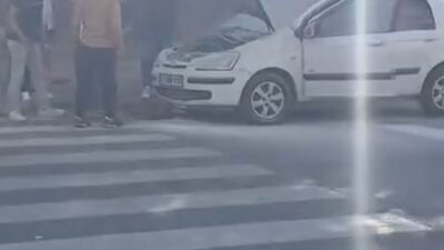 İstanbul’un Esenyurt ilçesinde çocuğunu okuldan alamaya gelen bir kişinin aracı