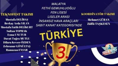 Malatya Fethi Gemuhluoğlu Fen Lisesi öğrencileri, TEKNOFEST 2025 kapsamında düzenlenen