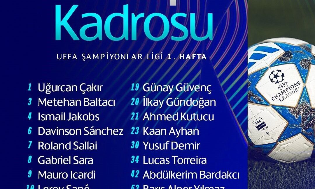 Galatasaray, UEFA Şampiyonlar Ligi ilk haftasında yarın deplasmanda oynayacağı Eintracht