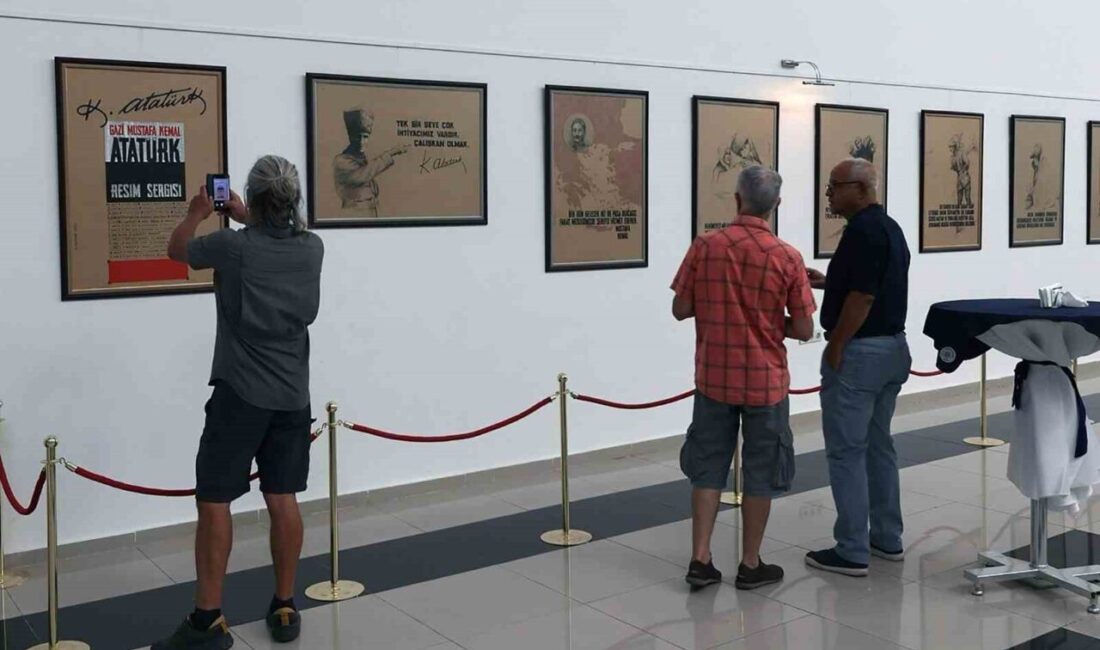 Gazi Mustafa Kemal Atatürk Sergisi sanatseverlerle buluştu Muğla Büyükşehir Belediyesi, Ressam Ayten Taşpınar tarafından Afiş Tasarım Estetiği