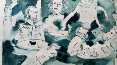 Gaziantepli ressam Mizyal Karabiber Nacaroğlu ve torunu Ferit Özdeş, SANKO