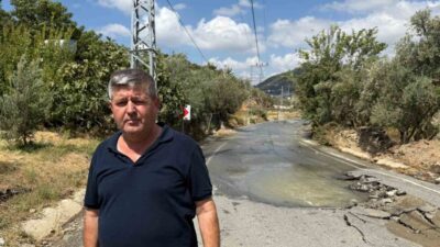 Antalya’nın Gazipaşa ilçesinde Devlet Su İşleri’ne (DSİ) ait sulama borusunun