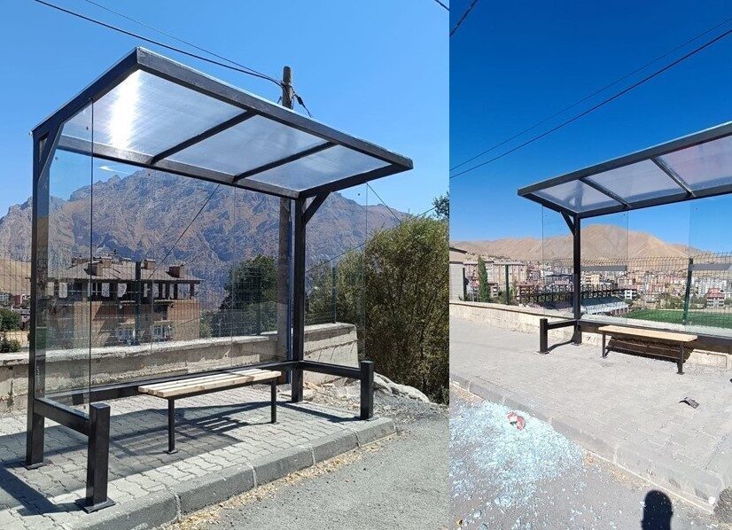 Hakkari’de belediye tarafından şehir merkezine kazandırılan modern yolcu durakları, hizmete