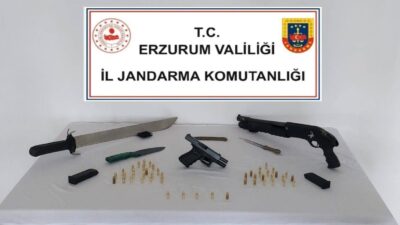 Erzurum’da jandarma ekipleri tarafından yapılan operasyonda bir şahıs ile birlikte
