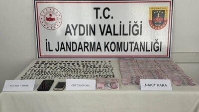 Aydın’ın Karacasu ilçesinde jandarma tarafından durdurulan araçta 512 adet tarihi