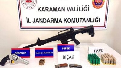 Karaman’da jandarma ekiplerince yapılan çalışmada çeşitli suçlardan aranan 2 kişi