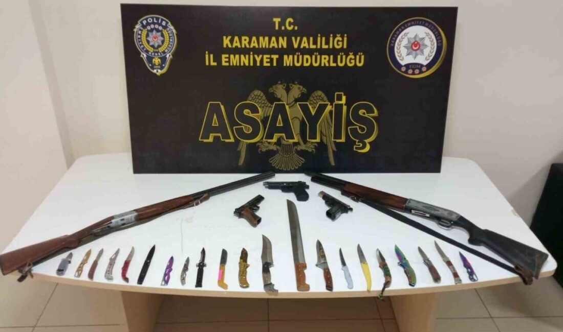 Karaman’da uyuşturucu ve silahlar ele geçirildi: 13 kişi tutuklandı Karaman’da polisin yaptığı asayiş uygulamalarında uyuşturucu, ruhsatsız silahlar ele geçirilirken,