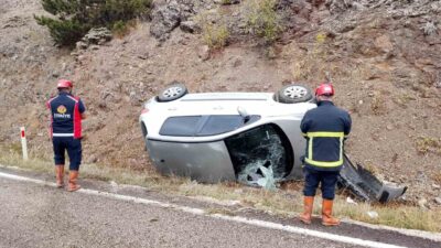 Kastamonu yoldan çıkan otomobilin takla atması neticesinde 2 kişi yaralandı.
