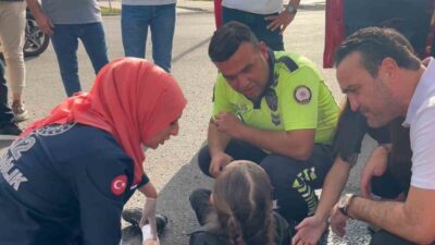 Tekirdağ’ın Çorlu ilçesinde motosiklet ile otomobilin çarpışması sonucu meydana gelen