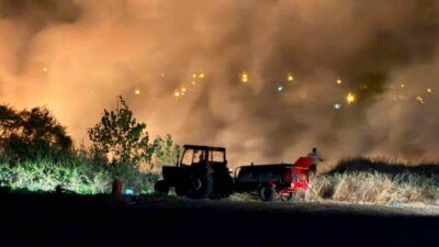 Edirne’nin Keşan ilçesine bağlı Mecidiye köyündeki Adalık Mevkii’nde çıkan yangın,