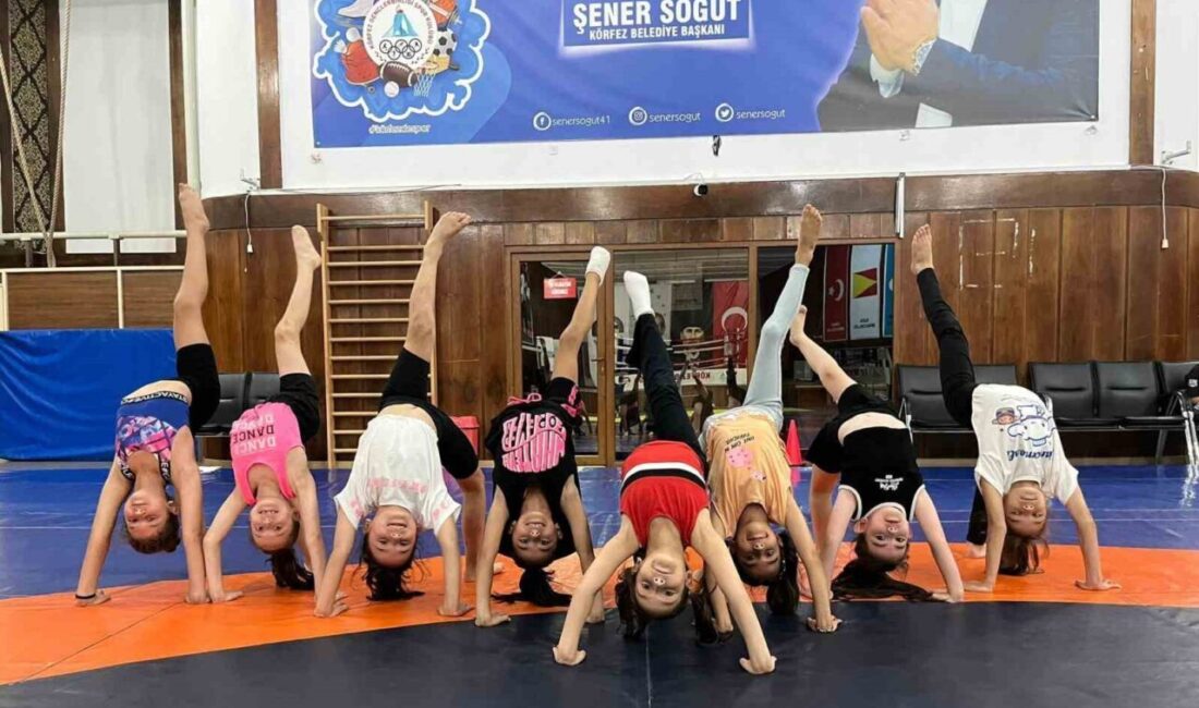 Körfez Belediyesi Gençlerbirliği Spor Kulübü bünyesinde açılan cimnastik kursunda eğitim