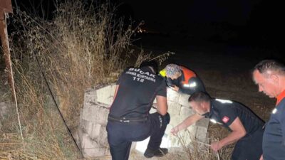 Burdur’un Bucak ilçesinde kuyuya düşen kedi, itfaiye ve AFAD ekiplerinin