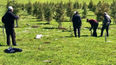 Tokat’ın Reşadiye ilçesine bağlı Hebüllü Mahallesi’nde vatandaşlar imece usulüyle gölet