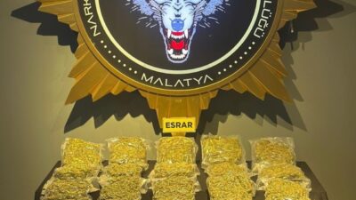 Malatya’nın Hekimhan ilçesinde düzenlenen uyuşturucu operasyonunda 12 kilo 800 gram