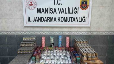 Manisa İl Jandarma Komutanlığı ekiplerince düzenlenen operasyonda çok sayıda kaçak